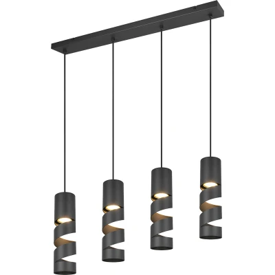 Afbeelding van Trio 4 lichts koker hanglamp Stream zwart 364000432