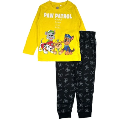 Afbeelding van Paw Patrol 4 pups pyjama katoen geel/zwart maat 110
