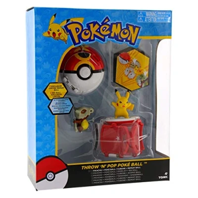 Afbeelding van Tomy Officially Licensed Pokemon Throw &#039;n&#039; Pop Pikachu + Poke Ball Cubone Repeat Toy