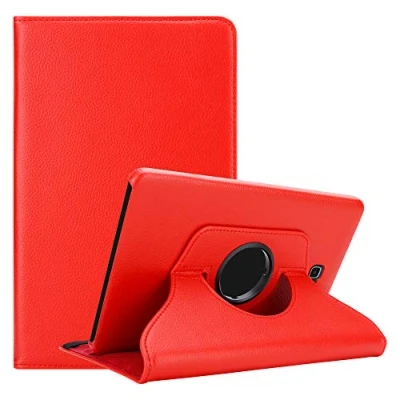 Afbeelding van Cadorabo Tablet Hoesje geschikt voor Samsung Galaxy Tab A 2016 (10.1 inch) in KLAPROOS ROOD Beschermhoes ZONDER auto Wake Up, met stand functie en elastische band sluiting Book Case Cover Etui