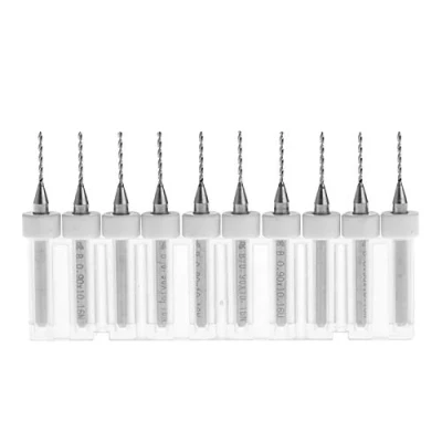 Afbeelding van Carbide PCB Rotary Tool BE 10 Stuks 0.8mm Wolframcarbide Micro Boor, 1/8&quot; Schacht voor PCB, Sieraden, CNC, Zachte Metalen, Print Circuit, Graveren