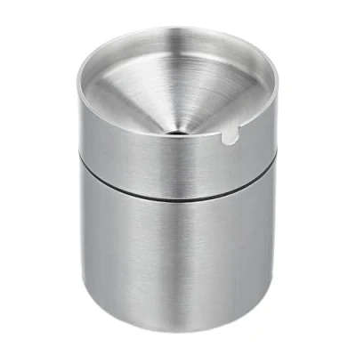 Afbeelding van Relaxdays asbak met deksel buiten windasbak stormasbak rvs zilver balkon tuin