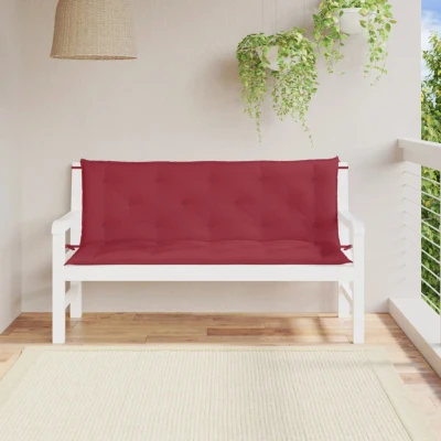 Afbeelding van Tuinbankkussens 2 st 150x50x7 cm oxford stof wijnrood