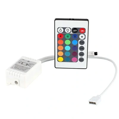 Afbeelding van ICQUANZX DC12V 24 knops draadloze IR afstandsbediening met ontvanger voor 3528 5050 SMD RGB LED lichtstrips