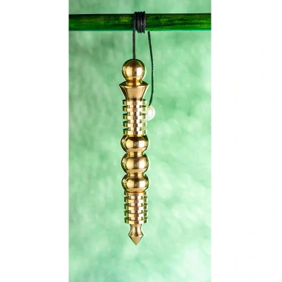 Afbeelding van Isis pendel messing 16 ringen gepolijst 10 cm