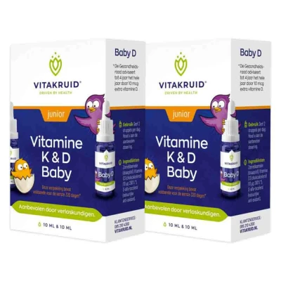 Afbeelding van 2x Vitakruid Baby Vitamine K&amp;D 10 ml