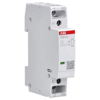 Afbeelding van Abb magneetschakelaar 250v 20a stuurspanning ac maakcontact en 1 verbreekcontact module eenheden inbouwdiepte 43 5mm ip20 1sbe121111r0611