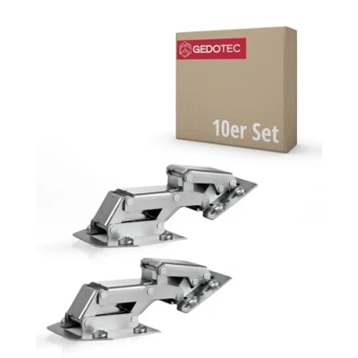 Afbeelding van Gedotec Opklapbaar scharnier met soft close demping, CH 300, staal vernikkeld, kastscharnier verstelbaar, meubelscharnier voor liggende aanslag, caravanscharnier