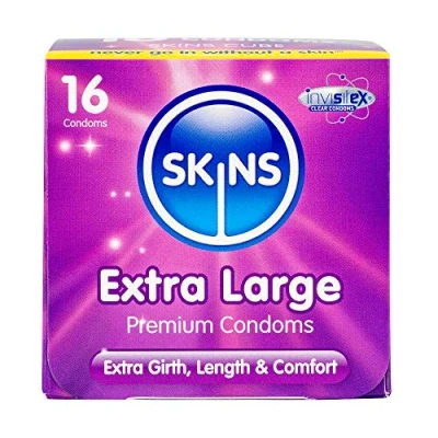 Afbeelding van Skins Sexual Health Extra grote condooms multipack, veilig met natuurlijke uitstraling, die aanvoelt als echte huid, 16 stuks (transparant, stuks, 1 stuk)