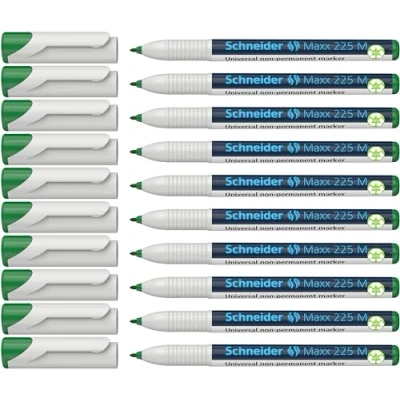Afbeelding van universele marker Schneider Maxx 225 M non permanent groen doos met 10 stuks