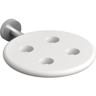 Afbeelding van Clou Slim tandenborstelhouder t.b.v. 4 stuks rvs geborsteld en wit siliconen