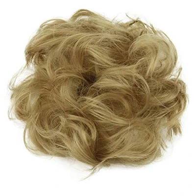 Afbeelding van CAISHA Haarstukje Haarwokkel Opgestoken Bruids Kapsel Volumineus Gekruld Knoet Blond G29A