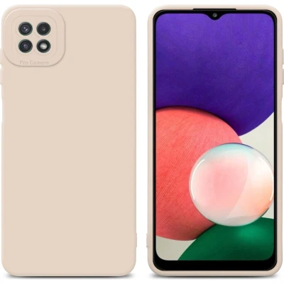 Afbeelding van Cadorabo Hoesje geschikt voor Samsung Galaxy A22 5G in FLUID CREAM Beschermhoes TPU silicone Cover Case