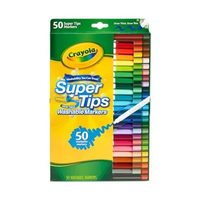 Afbeelding van Crayola Viltstiften met Superpunt, Set van 50 Stiften in Diverse Kleuren, Geschikt Voor Kinderen Vanaf 3 Jaar