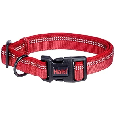 Afbeelding van Comfort Halti Hondenhalsband, verstelbare riem met neopreen bekleding en reflecterend 3M weefsel, hoogwaardig nylon, licht ideaal voor grote honden (maat L, rood)