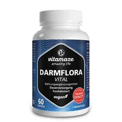 Afbeelding van Intestinale Flora Supplement, 60 Veganistische Capsules Probiotica voor 1 Maand Darmkuur met 12 Darmbacterieculturen + Inuline, 16,2 Miljard CFU per Dag, Natuurlijke Probiotics, Made in Germany