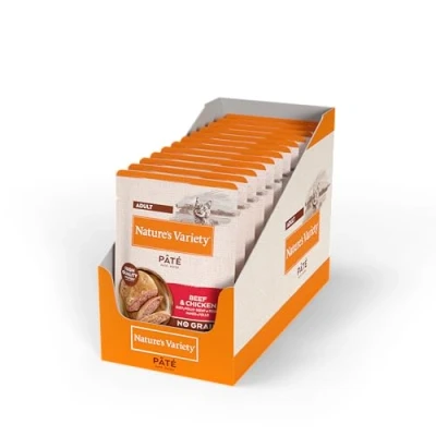 Afbeelding van Nature&#039;s Variety Original Paté No Grain 12 x 70 g Kattenvoer Rund en Kip