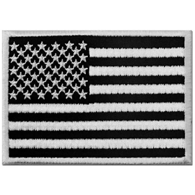 Afbeelding van Tactische Amerikaanse Vlag USA Verenigde Staten van Amerika Staatswapen Geborduurde patch om op te strijken/te naaien, wit zwart
