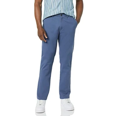 Afbeelding van Amazon Essentials Men&#039;s Sportieve casual chinobroek met stretch (verkrijgbaar in grote en lange maten), Metallic blauw, 34W / 31L