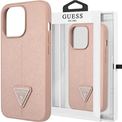 Afbeelding van Guess GUHCP13SPSATLP iPhone 13 mini 5.4 roze/roze hardcase SaffianoTriangle Logo