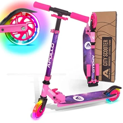 Afbeelding van Apollo Moonracer LED Step City Kinderscooter met Vering Inklapbare voor Kinderen Scooter vanaf 4 Jaar Sportieve Verstelbaar, Perfect als