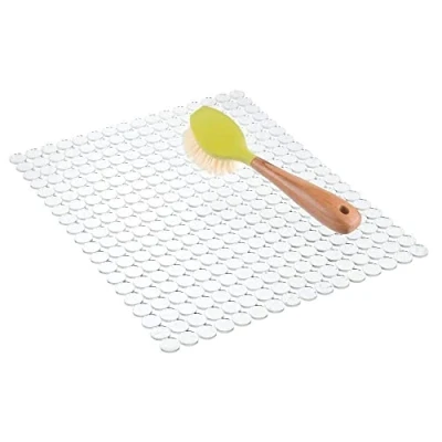 Afbeelding van iDesign 70660 Orbz spoelbakbeschermer, grote en snijbare kunststof afdruipmat, transparant