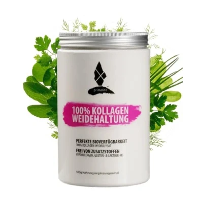 Afbeelding van collageen uit wilgenhoud. 100% zuiver hydrolysaat. 500 g. zonder toevoegingen. Optimaal voor Paleo, Atkins, keto en Low Carb voeding. In Duitsland geproduceerd.