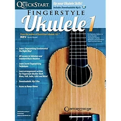 Afbeelding van Kev&#039;s QuickStart For Fingerstyle Ukulele: Soprano, Concert or Tenor Ukuleles in Standard C Tuning (High G)