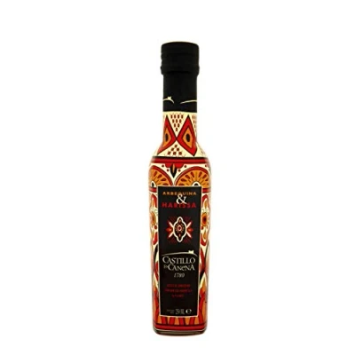 Afbeelding van Arbequina Extra Vergine Olijfolie Pittige Olie met Paprika, Cayenne, Knoflook, Koriander en Karwij Castillo de Canena Oliefles 250 ml