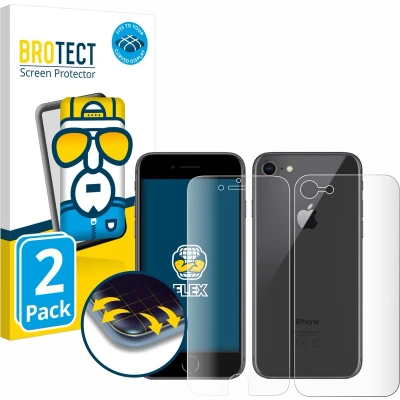 Afbeelding van BROTECT Screenprotector voor Apple iPhone 8 (Voor+Achter) Folie Beschermfolie transparant volledig dekking (2 Stuks)
