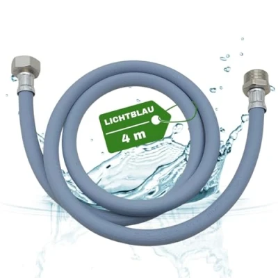 Afbeelding van LICHTBLAU Verlenging toevoerslang met metalen schroefdraad vaatwasser wasmachine aansluiting I 3/4 inch watertoevoerslang universeel bruikbaar fabrikant onafhankelijk, grootte: 4,0 m