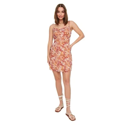 Afbeelding van Trendyol Veelkleurige Bloemen A Lijn Chiffon Mini Gevoerde Geweven Jurk Twoss22El2566
