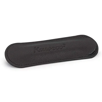 Afbeelding van Kaweco Eco lederen etui Liliput I pennenetui voor 2 pennen schrijfetui van echt leer met mooi reliëf chique en klassiek 10 x 1,5 4 cm in zwart
