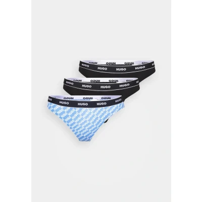 Afbeelding van HUGO Thong Design 3 PACK String, Dames, Maat: XS, Open blue/black