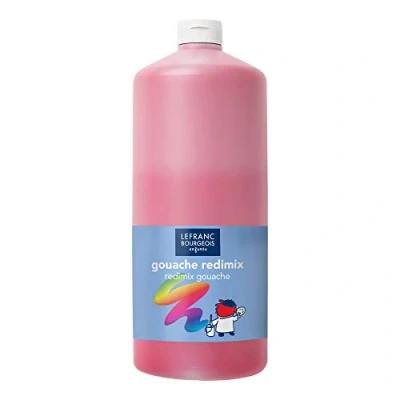 Afbeelding van Lefranc Bourgeois 188045 Redimix plakkaatverf, Tempera kinderverf, gebruiksklare gouacheverf, 2000 ml fles Primary Red