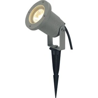 Afbeelding van Slv buitenarmatuur nautilus spike grondpin zilvergrijs gu10 max 35w incl 1 5m kabel met stekker 227418