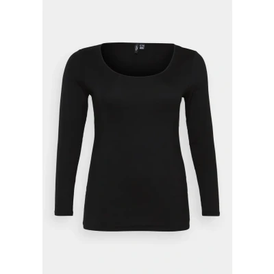 Afbeelding van Vero Moda Curve Vmpaxi SOFT U NECK Longsleeve, Dames, Maat: 46/48, Black