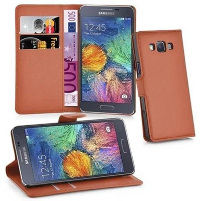 Afbeelding van Cadorabo Hoesje geschikt voor Samsung Galaxy A7 2015 in CHOCOLADE BRUIN Beschermhoes Cover magnetische sluiting Case