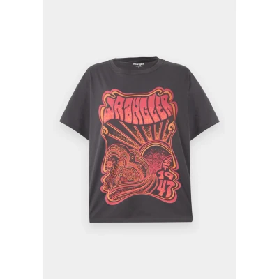 Afbeelding van Wrangler Girlfriend TEE Tshirt print, Dames, Maat: 38, Faded black