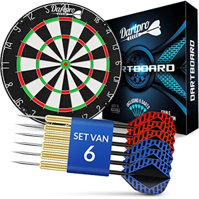 Afbeelding van DartPro Dartbord met dartpijlen Professioneel gemaakt van zelfhelend sisal Borden extra dunne draden 6