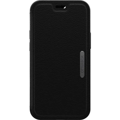 Afbeelding van Apple iPhone 12 Mini Hoesje Echt leder OtterBox Bookcase Zwart Telefoonhoesje Shockproof/Valbescherming