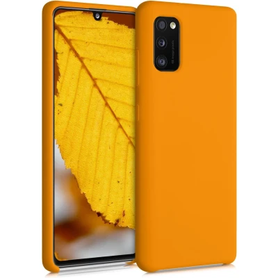 Afbeelding van kwmobile telefoonhoesje geschikt voor Samsung Galaxy A41 Hoesje met siliconen coating Smartphone case in abrikoos