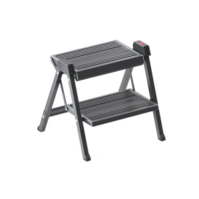 Afbeelding van Hailo STEPFIX ladder 4410001trapladder opstapladder zwart 2 traps