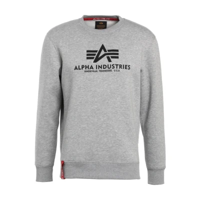 Afbeelding van Alpha Industries Basic Sweater, Heren, Maat: Medium, Grey heather