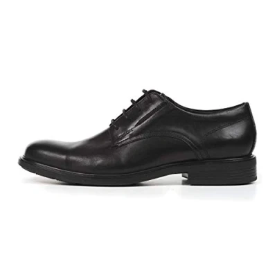 Afbeelding van Geox Dublin Veterschoenen, Heren, Maat: 42.5, Schwarz Leer