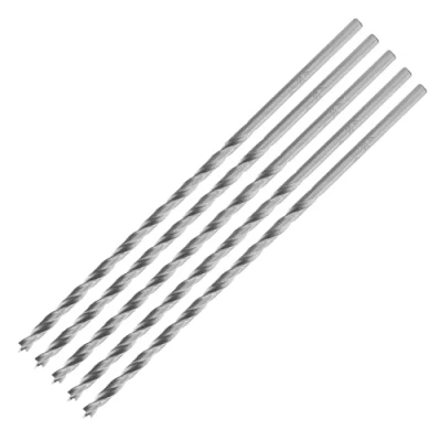 Afbeelding van ENT 50404 Houtdraaiboor Ø 4 mm in verpakking van 5, extra lang 150mm, met centreerpunt en voorsnijder, D x NL 100 GL cilindrische schacht, Snelstaal