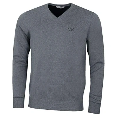 Afbeelding van Calvin Klein Heren V hals Tour Duurzame Golfsweater Grijze L