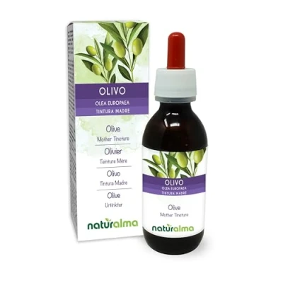 Afbeelding van Olijf (Olea europaea) bladeren Alcoholvrije moedertinctuur Naturalma Vloeibaar extract druppels 120 ml Voedingssupplement Veganistisch