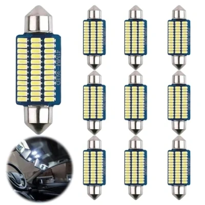 Afbeelding van Interieurverlichting voor de auto, led binnenverlichting 41 mm, koudwit, plug and play, 12 V, binnenverlichting, auto licht interieur