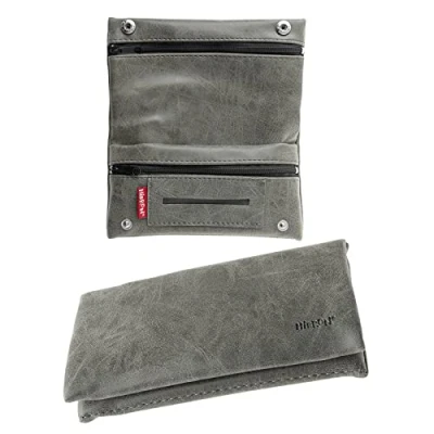 Afbeelding van HIBRON Tabak Bag Leather Rolling Pouches 58105 Grijs